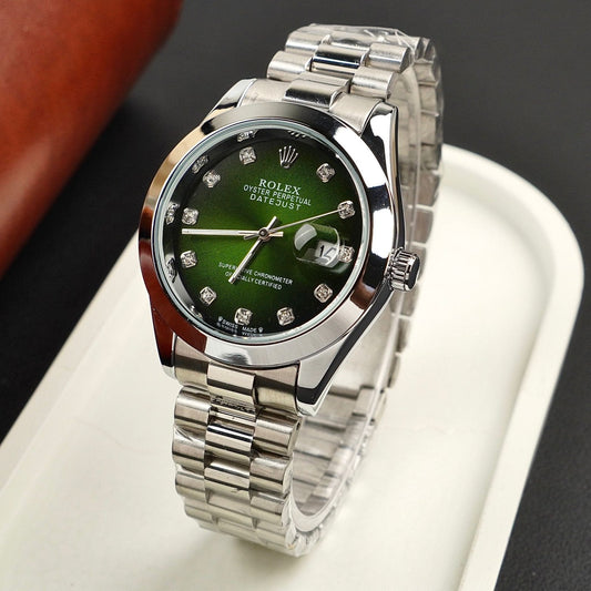 RLX Men - Date Only - Silver With Green Dial