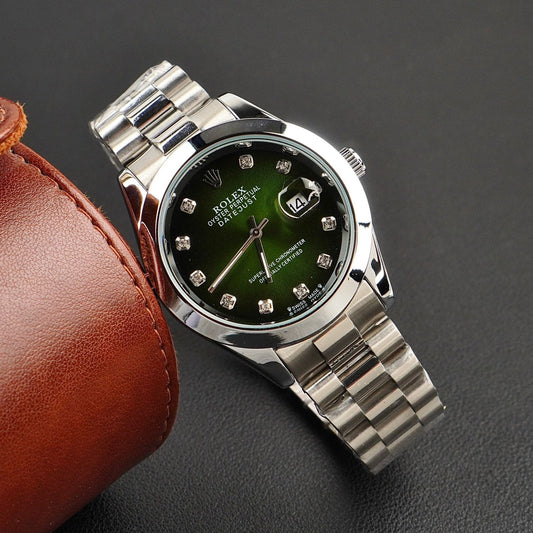 RLX Men - Date Only - Silver With Green Dial