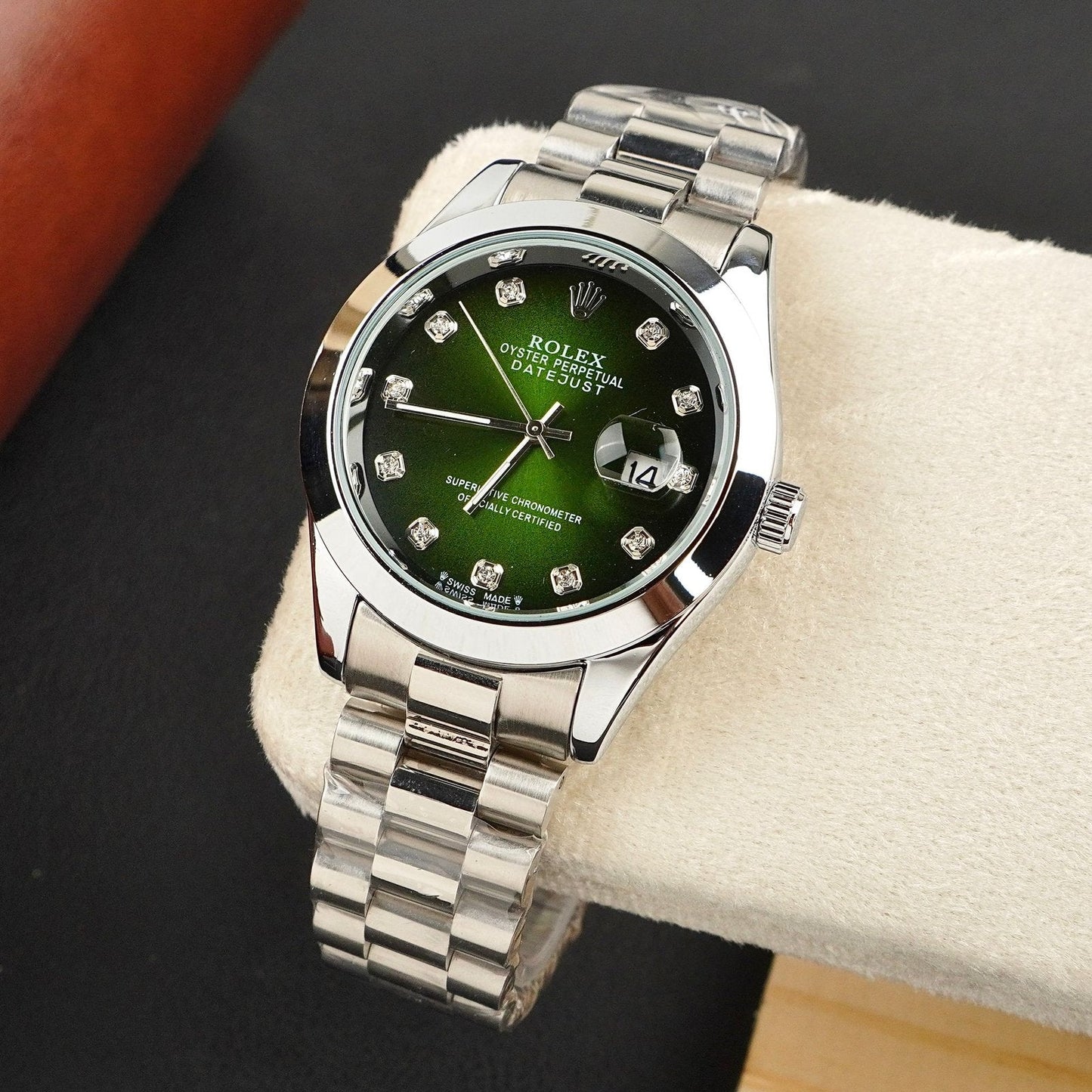 RLX Men - Date Only - Silver With Green Dial
