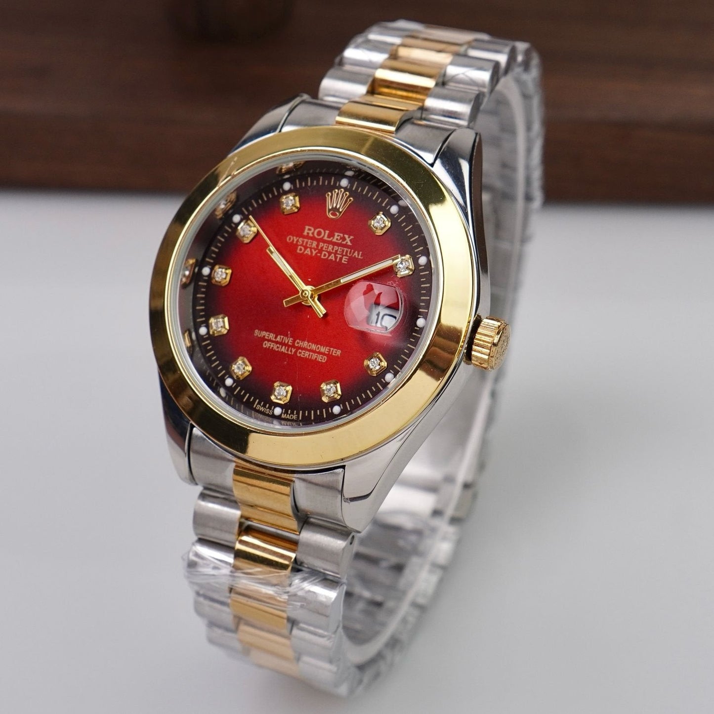 RLX Men - Date Only - Two Tone Red Dial