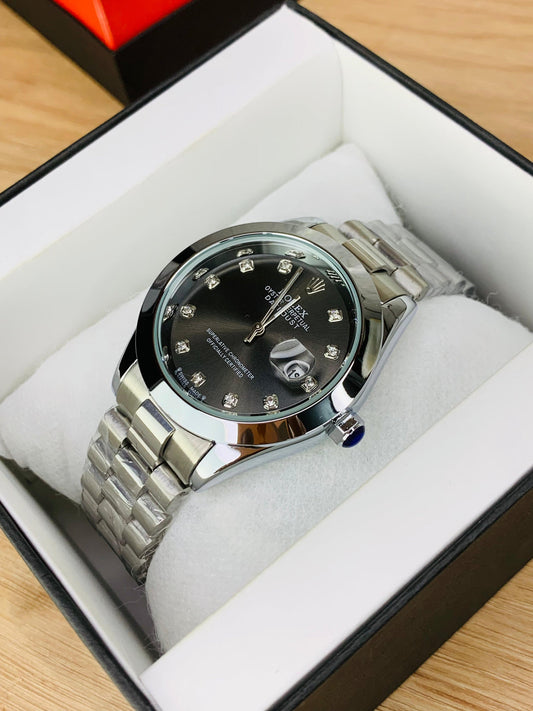 RLX Men - Date Only - Silver With Black Dial